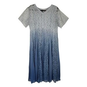 Y2K Together! Blue‎ Lace Midi Dress Size 12 Mermaid Fairy Ethereal Empire Waist